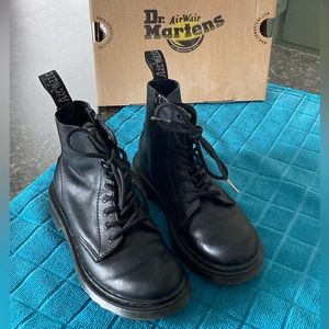 Dr. Martens Leather Black Pascal Boots Size 2 US KIDS